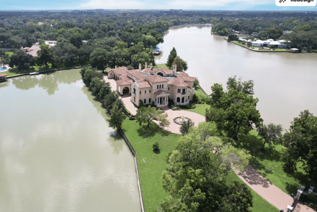 11 Paradise Point in Sugar Land has unique views to water on both sides.